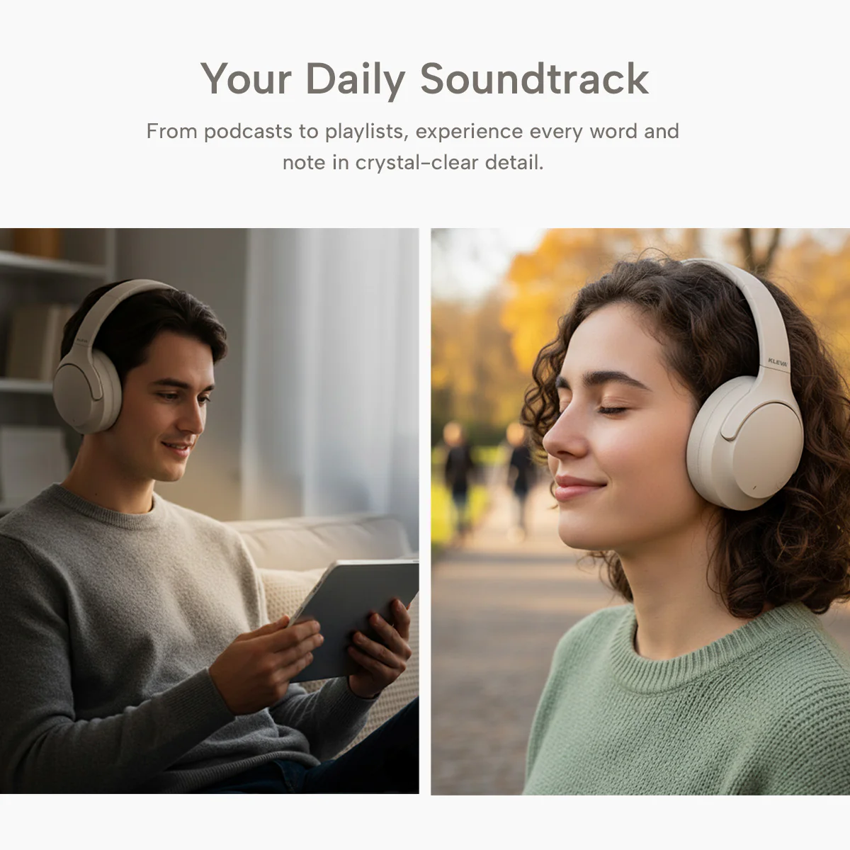 Kleva® AudioUltra Active Noise Cancelling Wireless Headphones - 36Hr Battery Life - Image 6