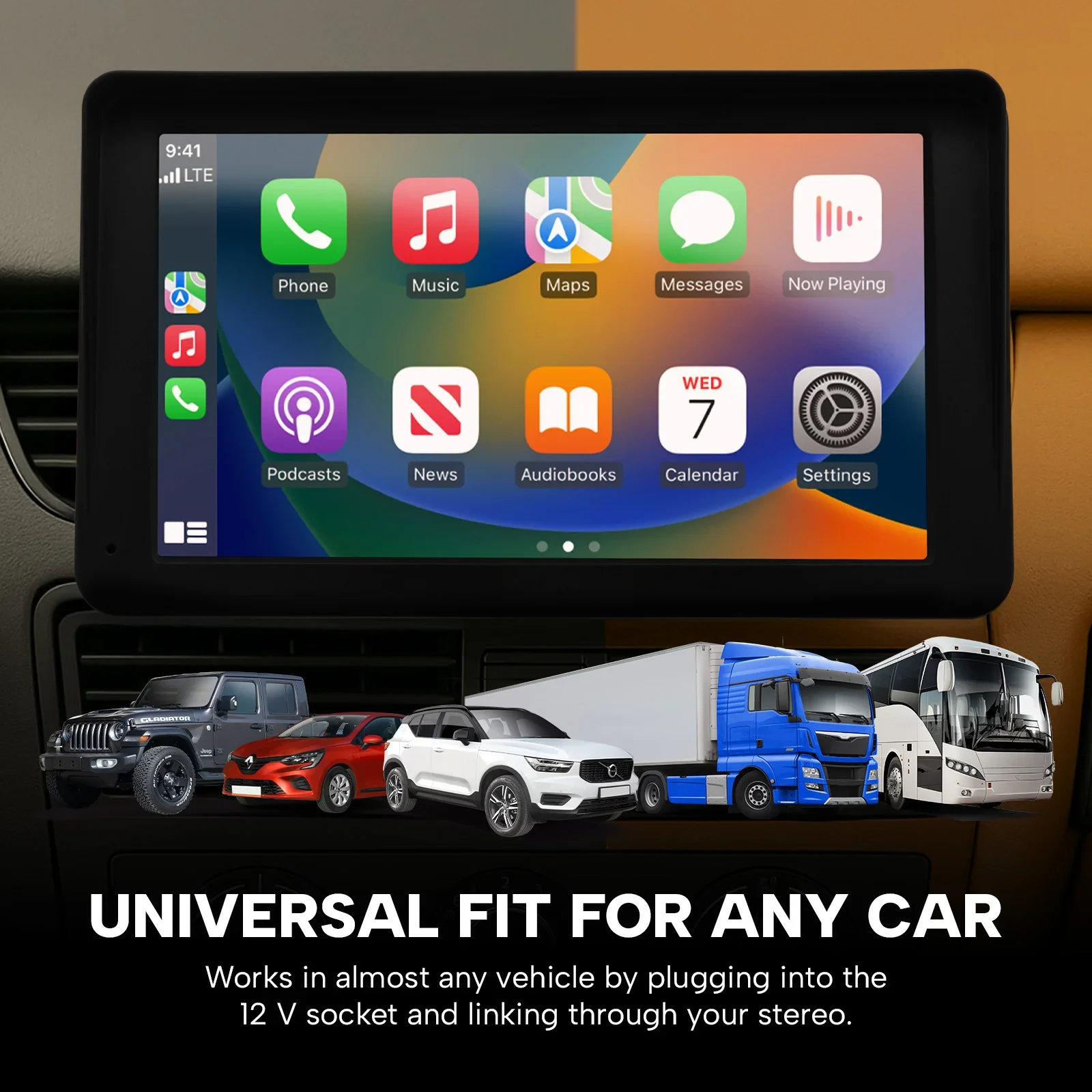 7" HD Touch Portable Kleva SmartPlay - Apple CarPlay Android Auto Wireless + Free AudioPods - Image 4