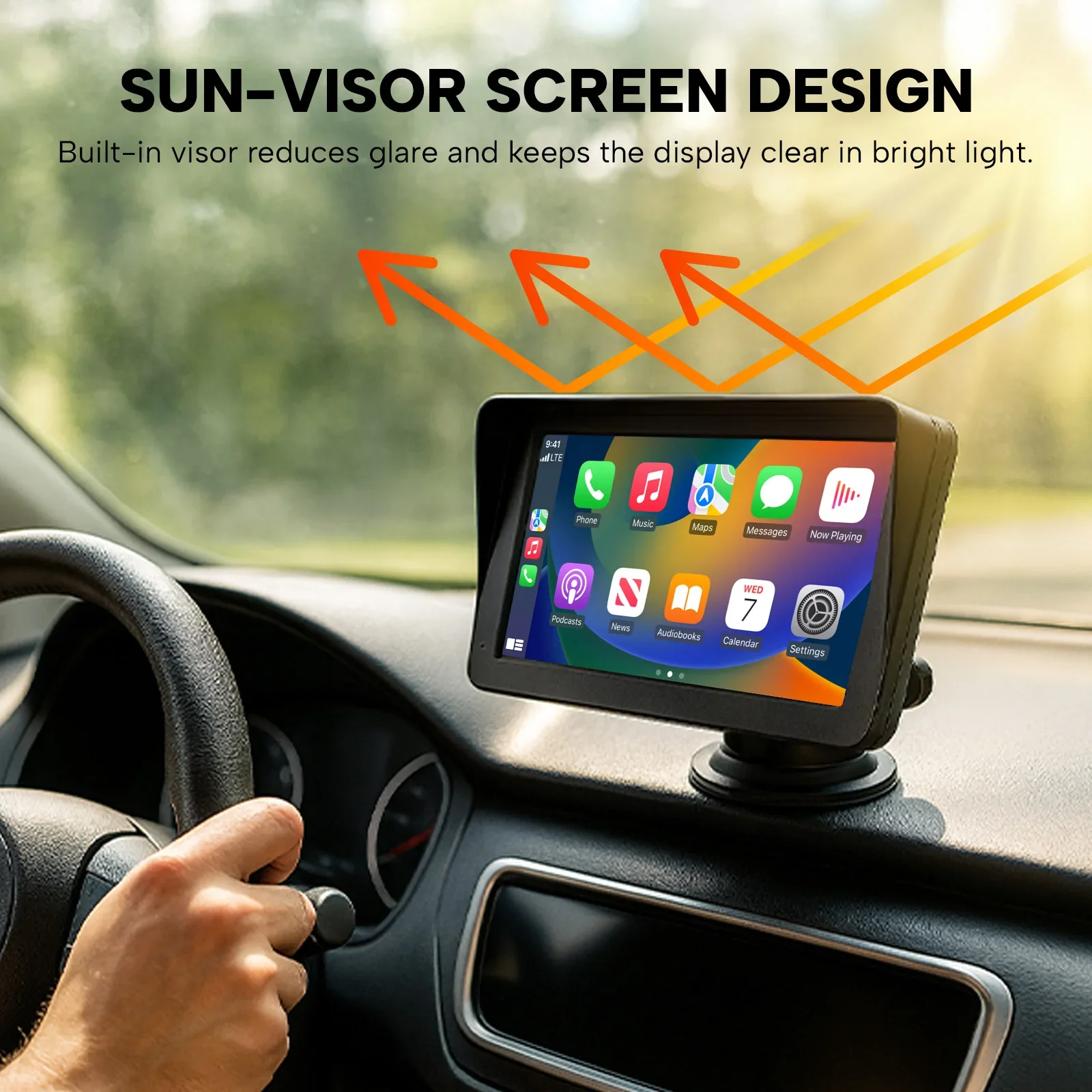 7" HD Touch Portable Kleva SmartPlay - Apple CarPlay Android Auto Wireless + Free AudioPods - Image 6