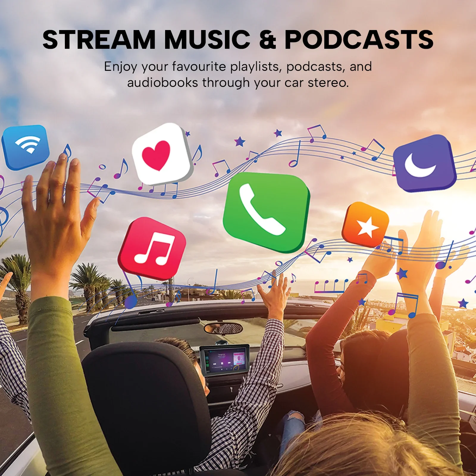 7" HD Touch Portable Kleva SmartPlay - Apple CarPlay Android Auto Wireless + Free AudioPods - Image 7