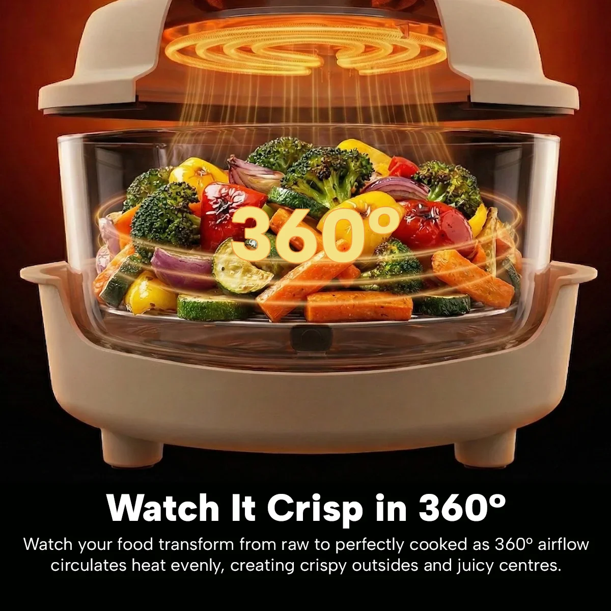 KLEVA® Clear Crisp Glass Air Fryer 4.5L - Healthy, Crispy, Non-Toxic Cooking - Image 2