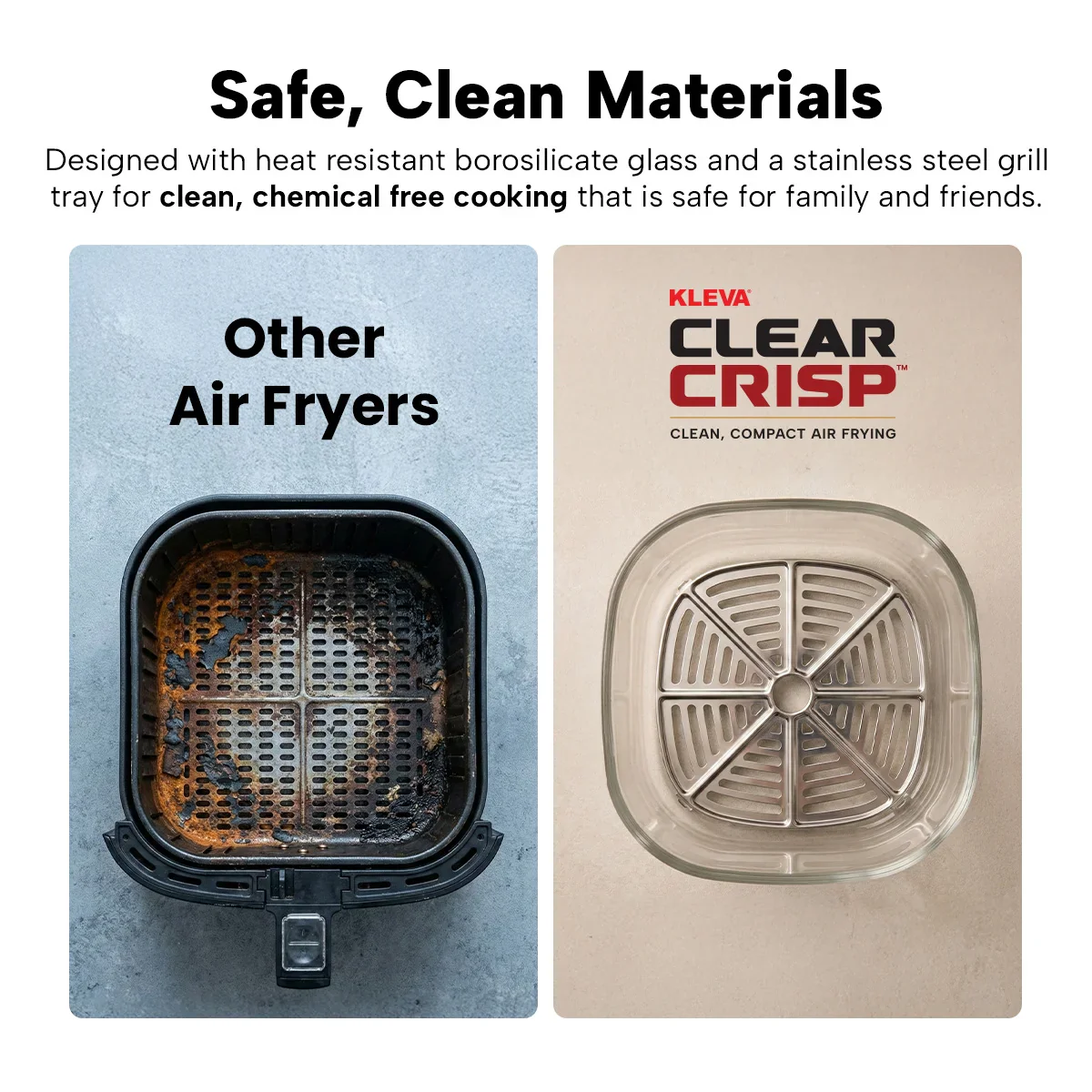 KLEVA® Clear Crisp Glass Air Fryer 4.5L - Healthy, Crispy, Non-Toxic Cooking - Image 4