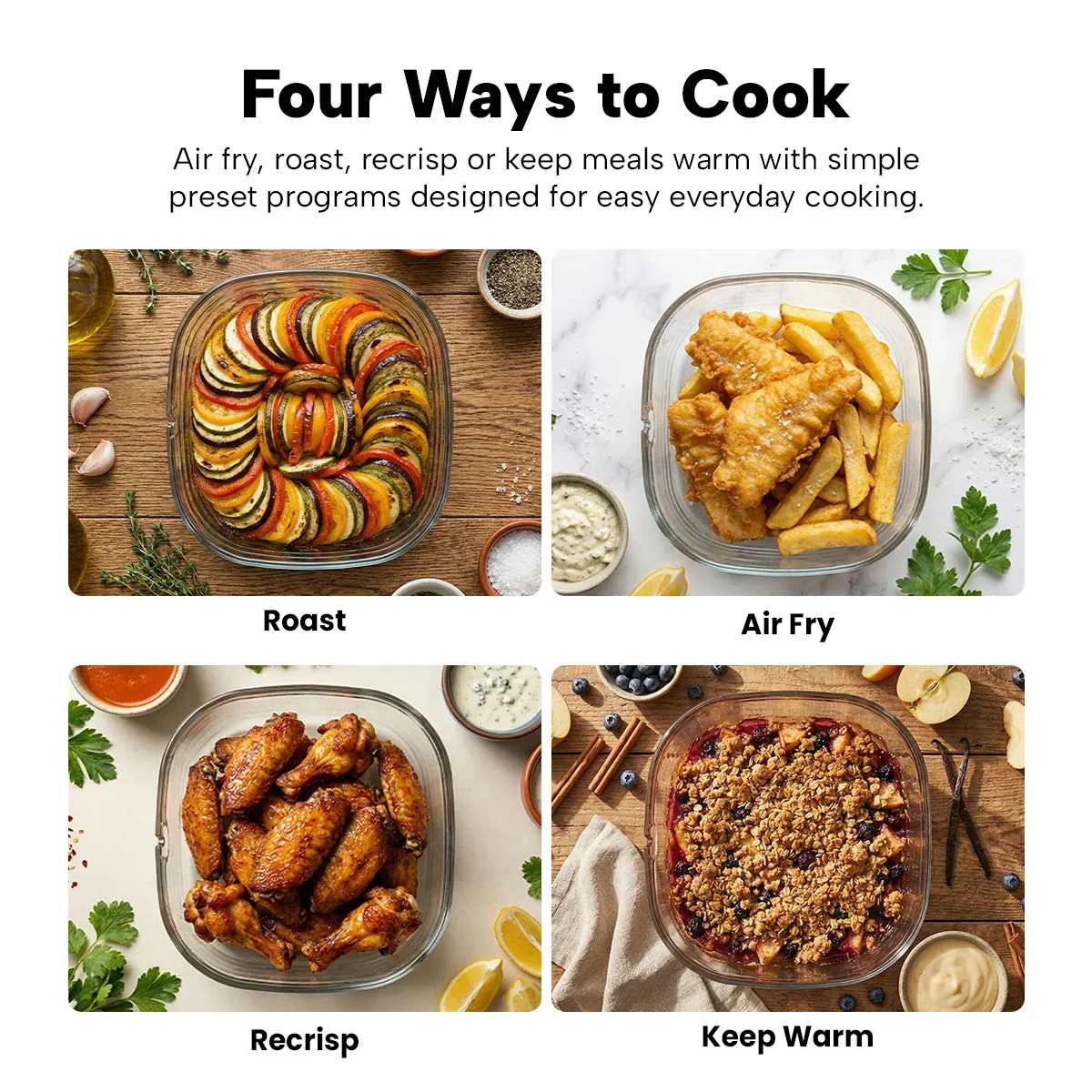 KLEVA® Clear Crisp Glass Air Fryer 4.5L - Healthy, Crispy, Non-Toxic Cooking - Image 5