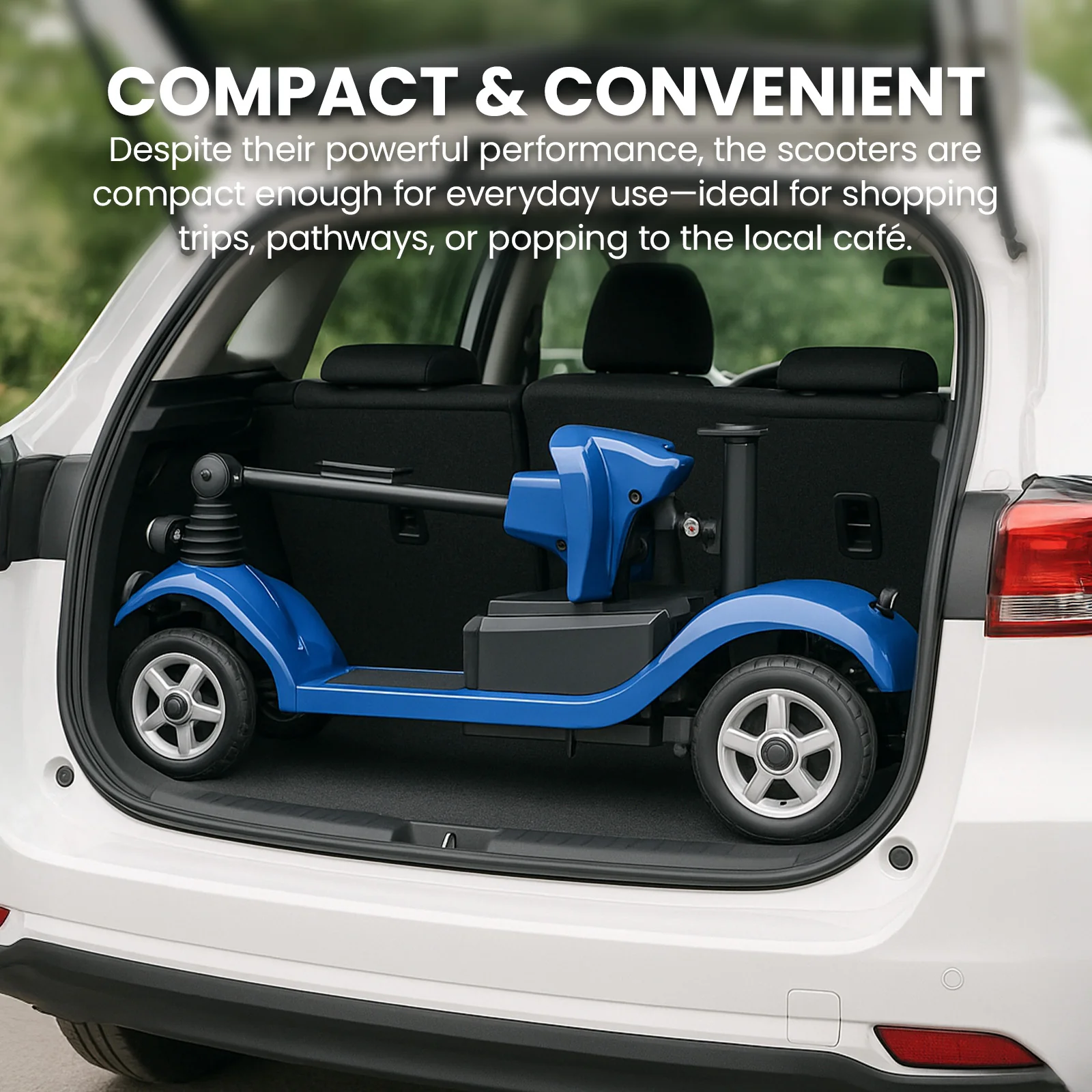 KLEVA® Folding Electric 4 Wheel Mobility Scooter with Adjustable Seat - Image 5