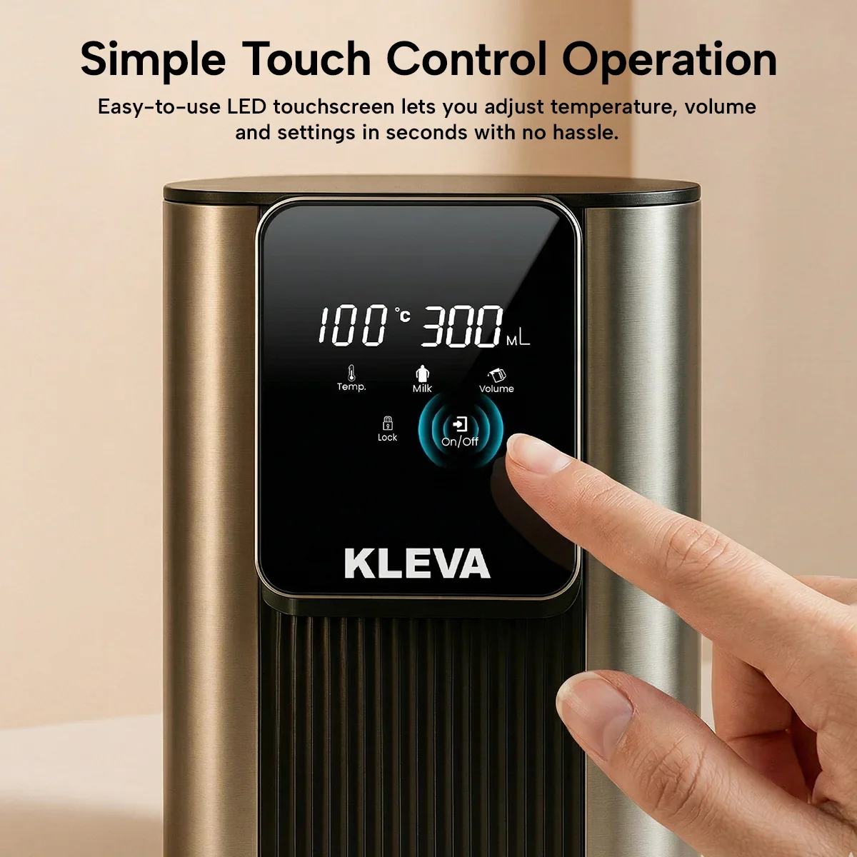Kleva® Instant Hot Water Dispenser Deluxe with Smart Touch Temp & Volume Control - Image 6