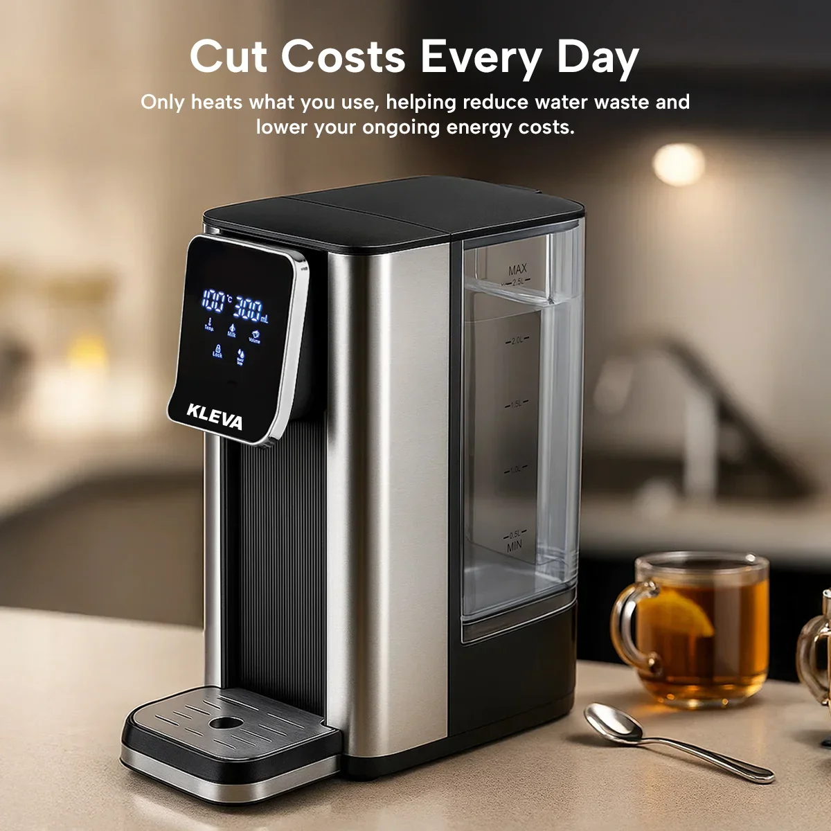 Kleva® Instant Hot Water Dispenser Deluxe with Smart Touch Temp & Volume Control - Image 9