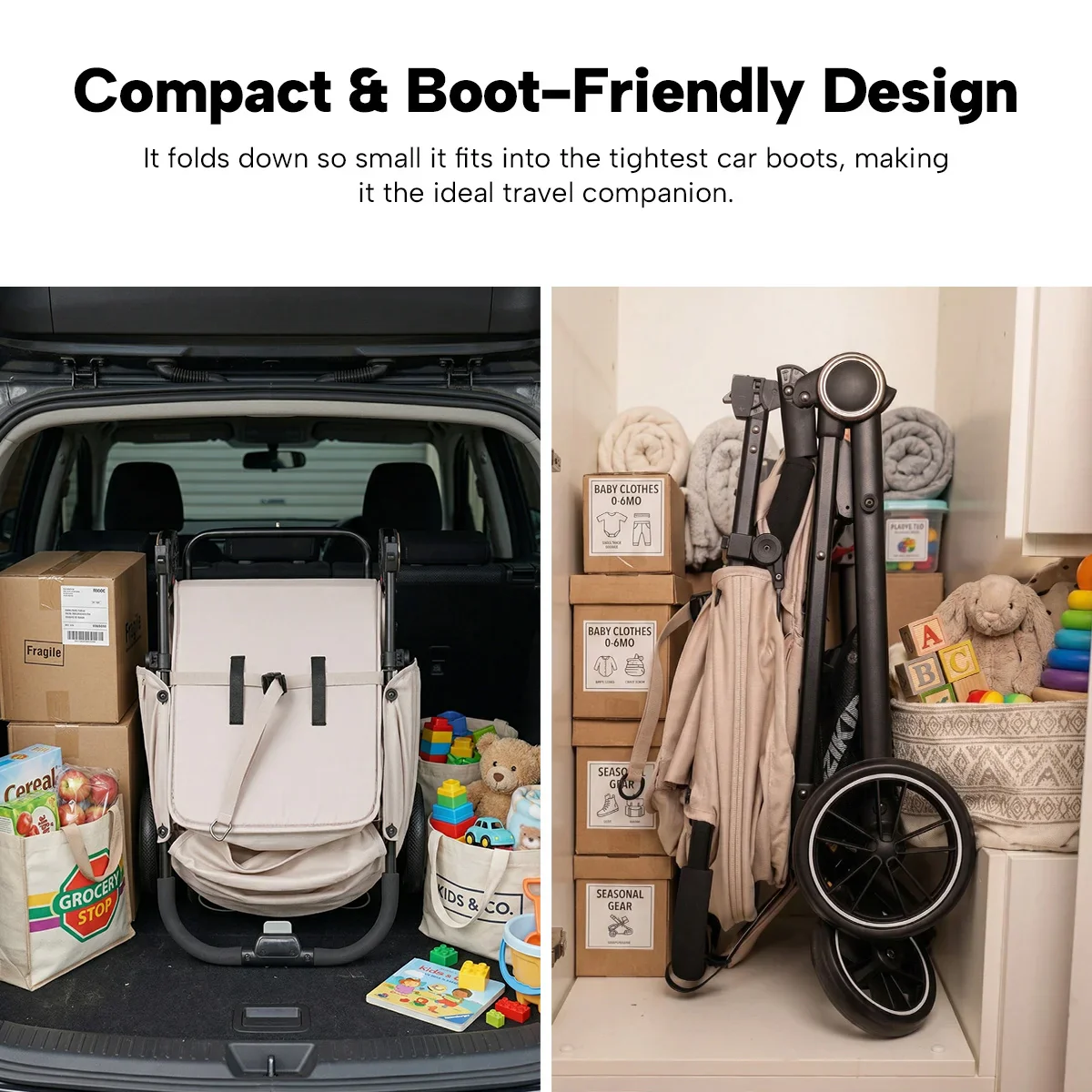 KLEVA® KoziKids Compact & Lightweight Travel Stroller - 6 Months to Toddler - Image 4
