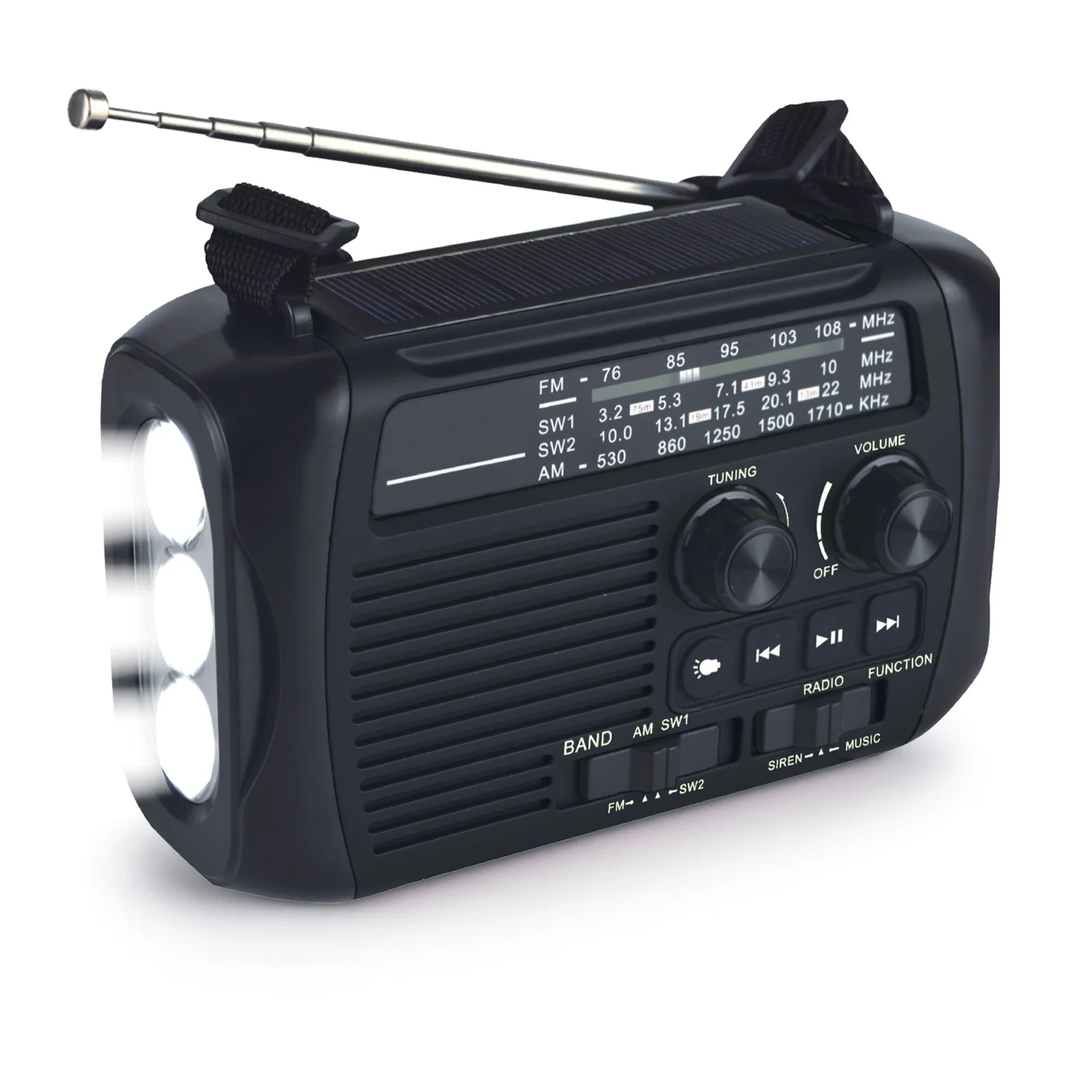 KLEVA® All-in-1 Survival Radio – Solar & Hand-Crank Powered FM/AM Radio and SOS + LED Light - Image 10