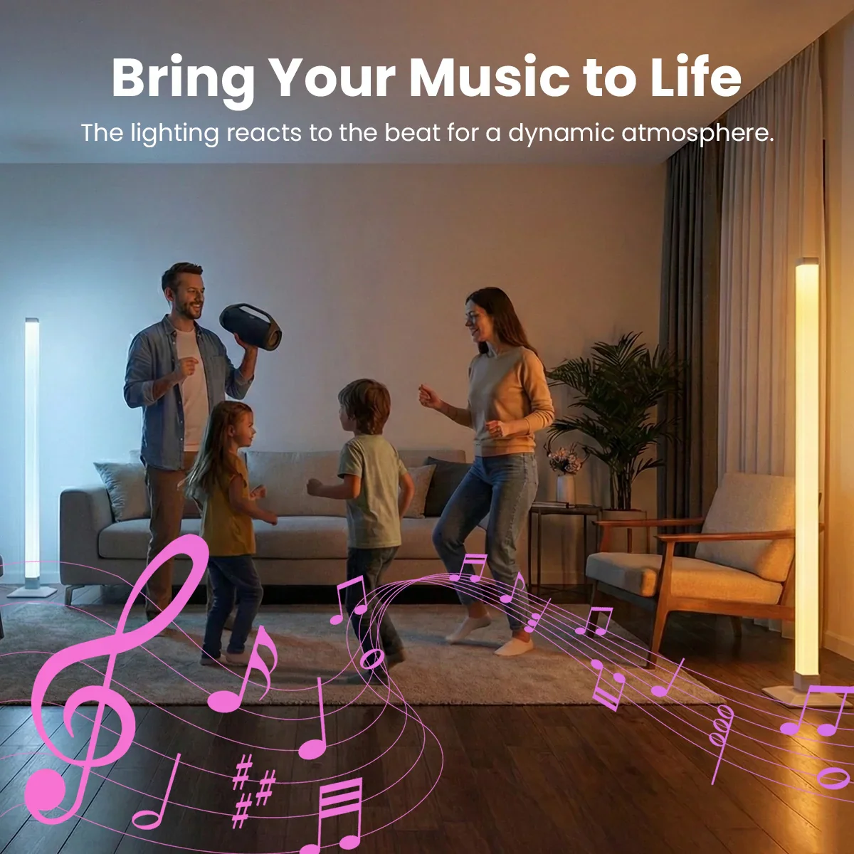 KLEVA® Smart Ambient LED Mood Floor Lamp Light + BONUS Remote Control - Image 3