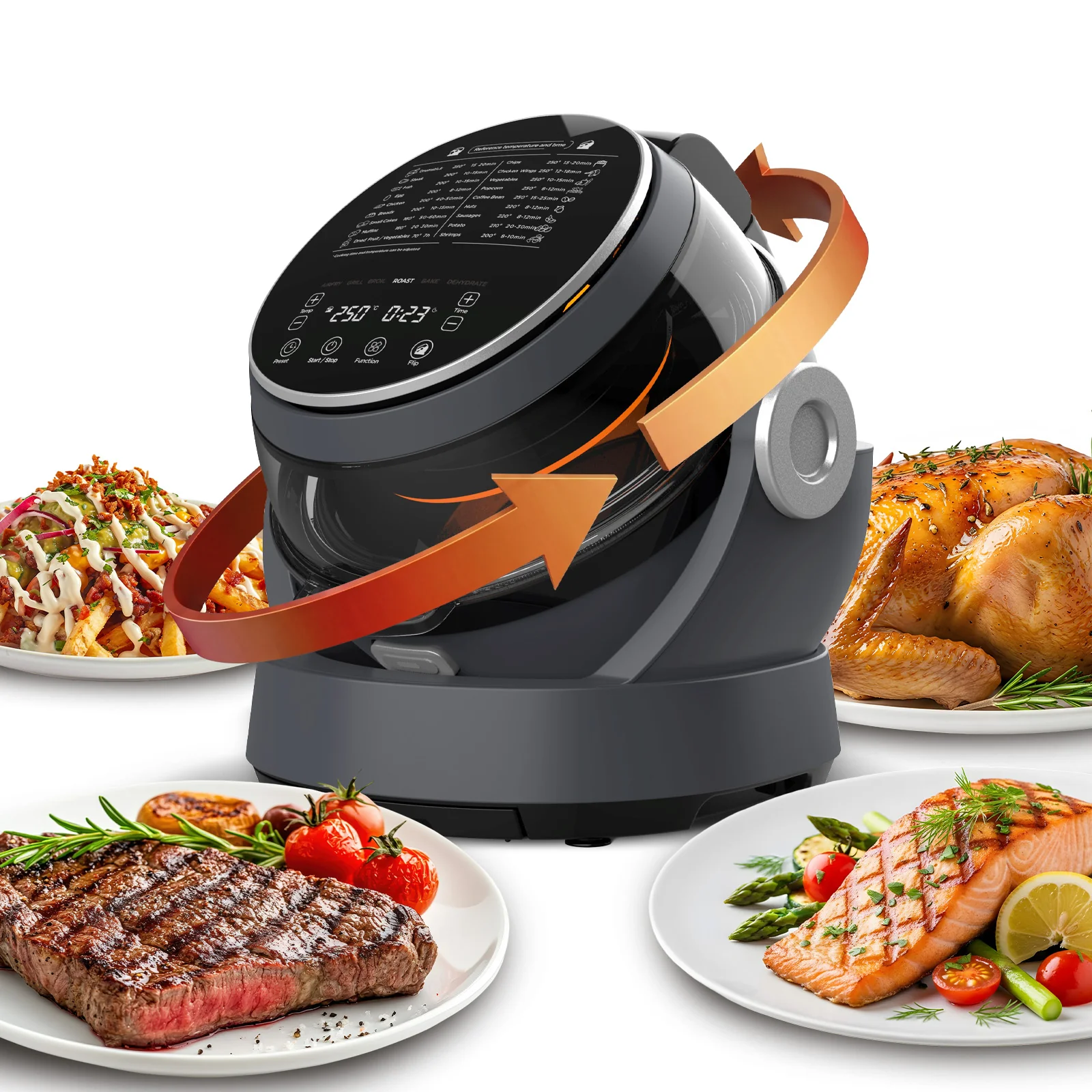 KLEVA® Spin Crisp IQ Rotating Digital Air Fryer 6L - One Touch Auto Shaking - Image 13