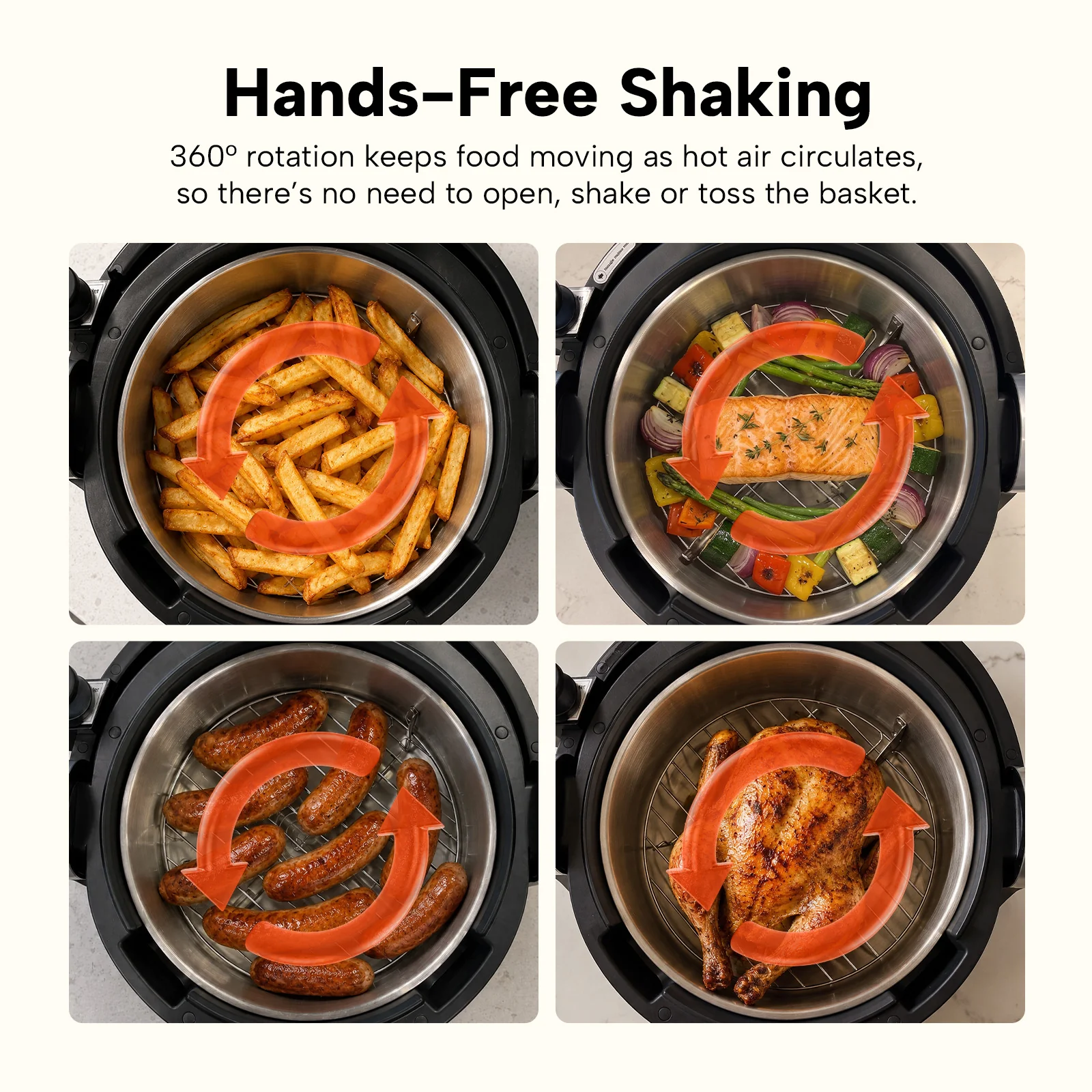 KLEVA® Spin Crisp IQ Rotating Digital Air Fryer 6L - One Touch Auto Shaking - Image 3
