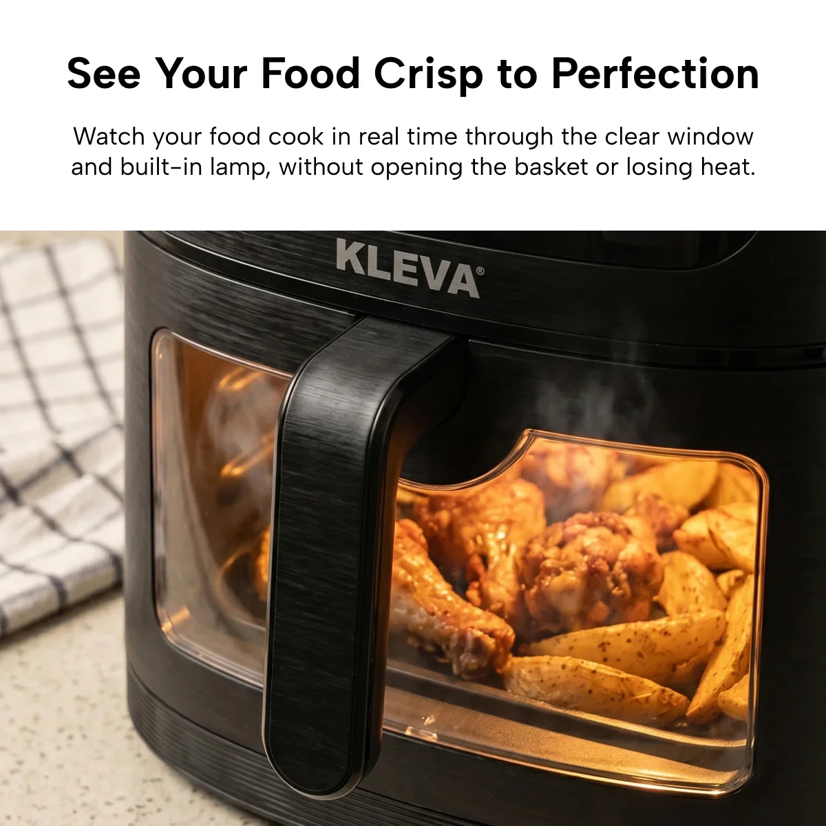 KLEVA® SteamCrisp IQ Steam Air Fryer with Smart Food Detection 8L - Image 8