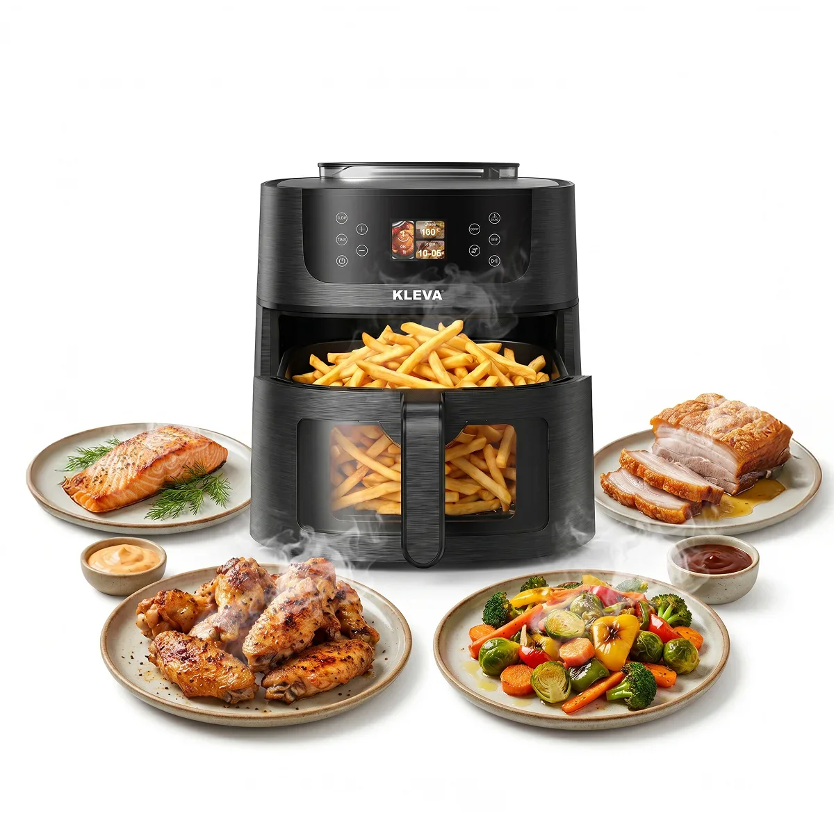 KLEVA® SteamCrisp IQ Steam Air Fryer with Smart Food Detection 8L - Image 9