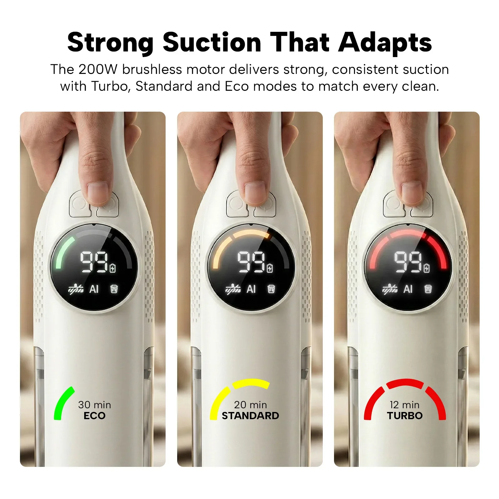KRAPOF® Quick Clean Compact Self-Empty Vacuum – Handheld & Stick use with HEPA Filter - Image 3