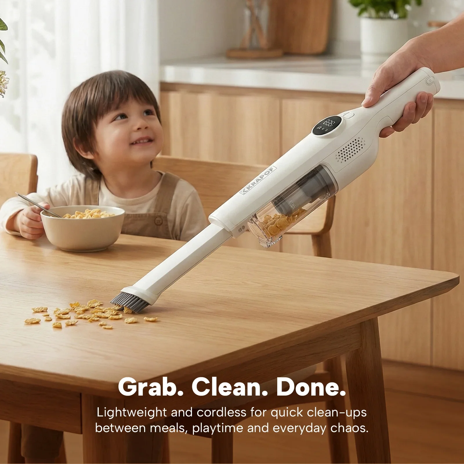 KRAPOF® Quick Clean Compact Self-Empty Vacuum – Handheld & Stick use with HEPA Filter - Image 7