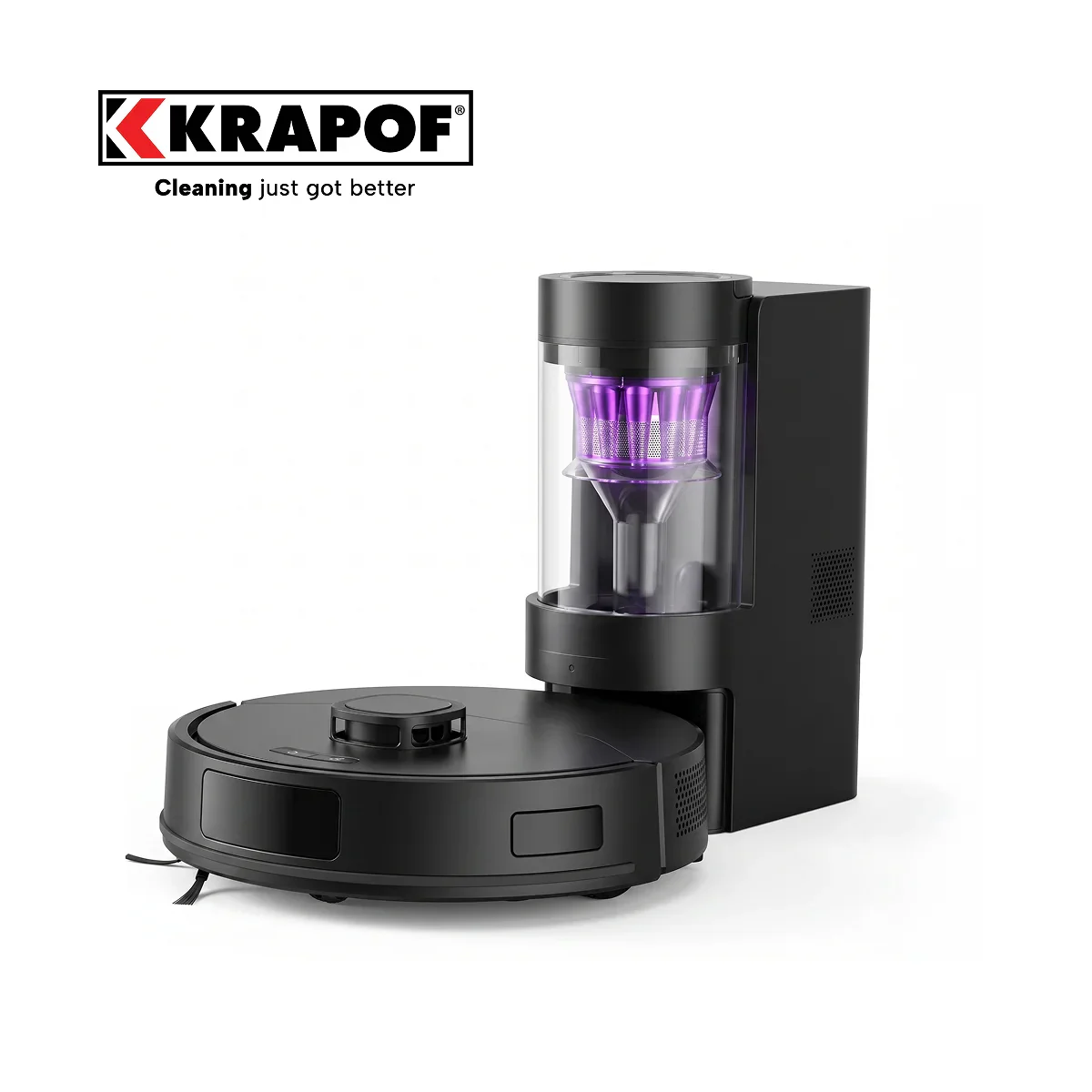 KRAPOF® Self Empty Robo VacIQ Robot Vacuum and Mop