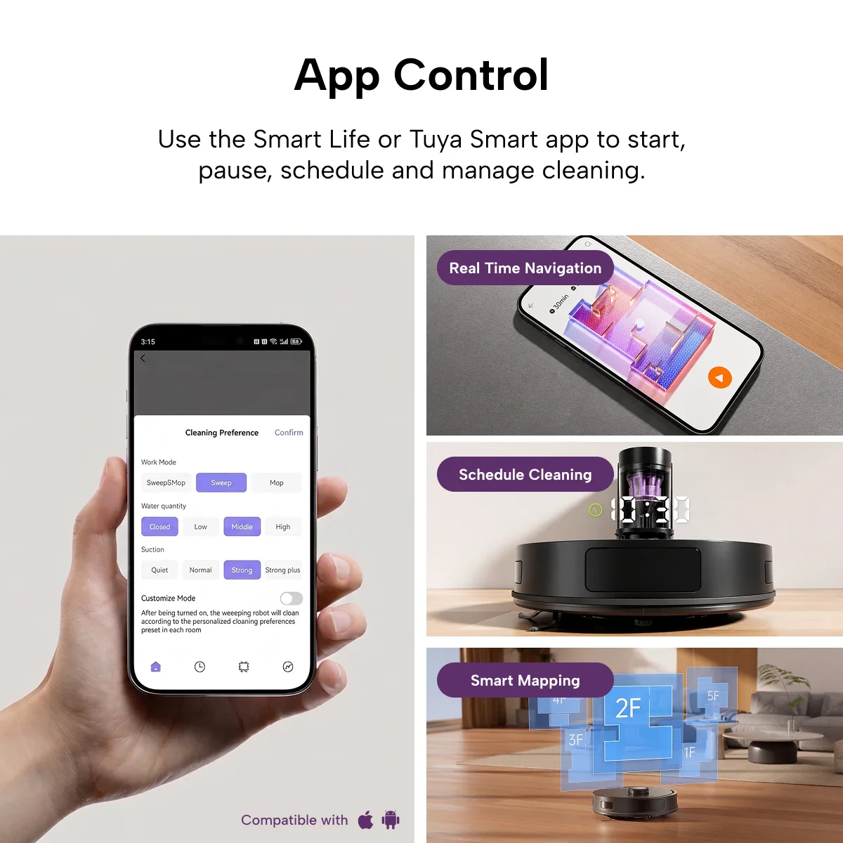 KRAPOF® Self Empty Robo VacIQ Robot Vacuum and Mop - Image 5