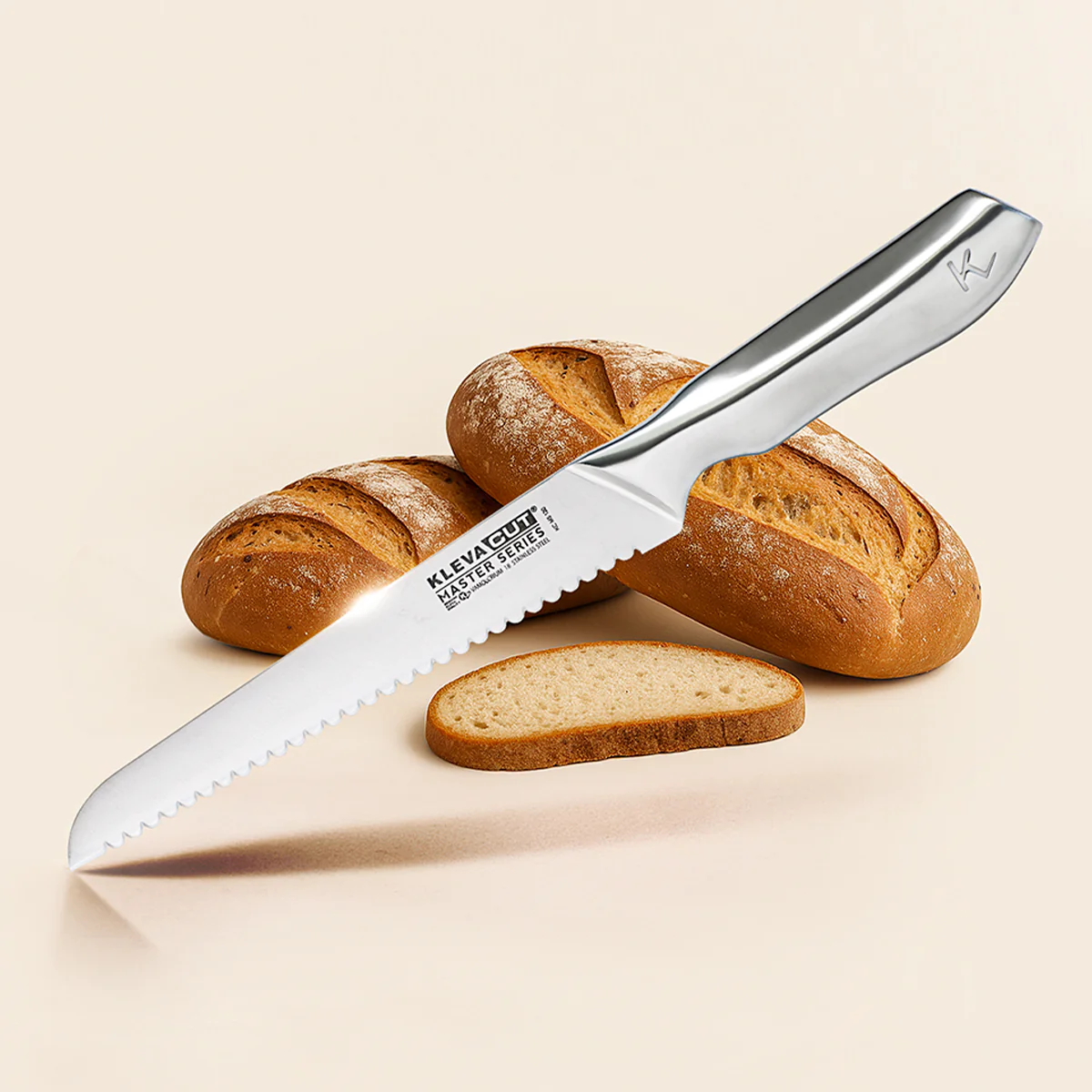 KlevaCut® Master Series Double-Edge Serrated Bread Knife - 20cm - Image 10